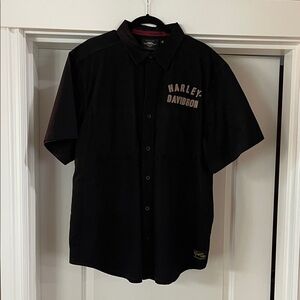 Harley-Davidson Black Casual Button Down Shirt